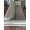 Image 4 : Tufted Grey Leather Sofa with Chrome Legs, 86 in. Wide, 37 in. Deep, 32 in. High