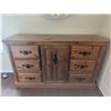 Image 2 : Solid Pine Chest of Drawers with Centre Cabinet and Decorative Iron Handles