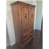 Image 2 : Solid Pine Armoire with Panel Doors &Two Drawers, 70 in H x 39 in W x 22 in D