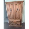 Image 3 : Solid Pine Armoire with Panel Doors &Two Drawers, 70 in H x 39 in W x 22 in D
