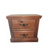 Image 1 : Wood Nightstand by J & J Furniture with Two Drawers and Metal Pulls, 27x24x18 Inches