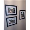 Image 2 : 3 Framed Prints Depicting Village Scenes with Black Frames