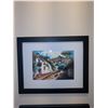 Image 3 : 3 Framed Prints Depicting Village Scenes with Black Frames