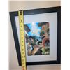 Image 6 : 3 Framed Prints Depicting Village Scenes with Black Frames