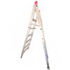 Image 1 : Aluminum Extension A Frame Ladder with Red Safety Caps, Approx. 8 Feet