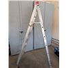 Image 2 : Aluminum Extension A Frame Ladder with Red Safety Caps, Approx. 8 Feet