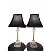 Image 1 : Table Lamps with Clear Acrylic Bases and Black Fabric Shades