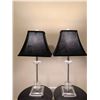 Image 2 : Table Lamps with Clear Acrylic Bases and Black Fabric Shades