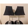 Image 7 : Table Lamps with Clear Acrylic Bases and Black Fabric Shades