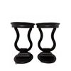 Image 1 : Black Wood Side Tables with Curved Open Bases, 28 Inch Height, 16 Inch Top