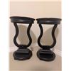 Image 2 : Black Wood Side Tables with Curved Open Bases, 28 Inch Height, 16 Inch Top