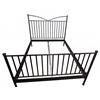 Image 1 : Black Metal Queen Size Bed Frame with Vertical Slats and Centre Support