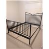 Image 2 : Black Metal Queen Size Bed Frame with Vertical Slats and Centre Support
