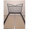 Image 4 : Black Metal Queen Size Bed Frame with Vertical Slats and Centre Support