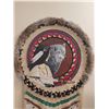 Image 3 : Leather Wall Hanging with Painted Wolf, Figure, Feathers, and Beaded Fringe