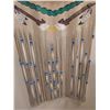 Image 4 : Leather Wall Hanging with Painted Wolf, Figure, Feathers, and Beaded Fringe