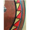 Image 6 : Leather Wall Hanging with Painted Wolf, Figure, Feathers, and Beaded Fringe