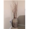 Image 2 : Floor Vase with Carved Decorative Patterns & Dried Branches