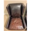 Image 11 : Brown Leather Wingback Armchairs with Nailhead Trim