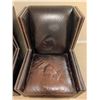 Image 5 : Brown Leather Wingback Armchairs with Nailhead Trim