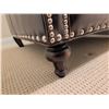 Image 7 : Brown Leather Wingback Armchairs with Nailhead Trim