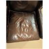 Image 9 : Brown Leather Wingback Armchairs with Nailhead Trim