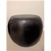 Image 3 : Black Vegan Leather Ottomans, One Round and One Square with Storage and Tray