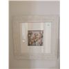 Image 2 : Framed Floral Art Print with Textured White-Wash Frame 19" x 19"