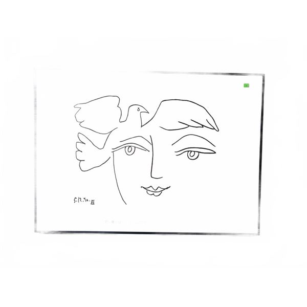 Framed Pablo Picasso "Face And Dove" Print, 28.5" x 20.5"