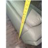Image 11 : Taupe Leather Sofa with Tufted Back and Seat, Metal Legs, 89"W x 37"D x 32"H