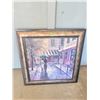 Image 2 : Framed Print of Couple Walking with Umbrella, 32" x 32"