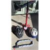 Image 1 : Bike Accessories Lot: Bontrager Pump, Kryptonite Keeper Chain, Giro Helmets