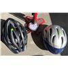 Image 3 : Bike Accessories Lot: Bontrager Pump, Kryptonite Keeper Chain, Giro Helmets