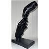 Image 4 : Hands Touching Tabletop Sculpture Black Painted Finish