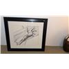 Image 1 : Framed Ink Drawing of Hand Reaching Out with Black Mat and Beaded Frame