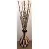 Image 4 : Three Brown and Cream Patterned Ceramic Vases with Handles and Decorative Branches