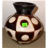 Image 5 : Three Brown and Cream Patterned Ceramic Vases with Handles and Decorative Branches