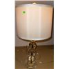 Image 3 : Glass Ball Table Lamps with Ivory Drum Shades