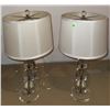 Image 6 : Glass Ball Table Lamps with Ivory Drum Shades