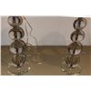 Image 7 : Glass Ball Table Lamps with Ivory Drum Shades