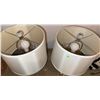 Image 8 : Glass Ball Table Lamps with Ivory Drum Shades