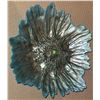 Image 3 : Decorative Carved White Wall Plaque and Textured Blue Glass Bowl
