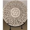 Image 4 : Decorative Carved White Wall Plaque and Textured Blue Glass Bowl