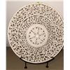 Image 5 : Decorative Carved White Wall Plaque and Textured Blue Glass Bowl