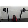 Image 5 : CAP Strength Weight Bench with Leg Press, Weights, Barbell and Stand