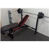 Image 8 : CAP Strength Weight Bench with Leg Press, Weights, Barbell and Stand