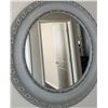 Image 1 : Decorative Round Wall Mirror with Grey Ornate Frame