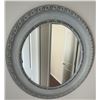 Image 2 : Decorative Round Wall Mirror with Grey Ornate Frame