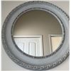 Image 3 : Decorative Round Wall Mirror with Grey Ornate Frame