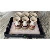 Image 1 : 6 Glazed Stoneware Goblets with Multicolour Bands